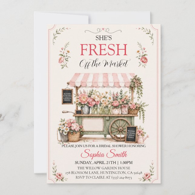 Invitation Frais Sorti du Marché Baby Shower (Devant)