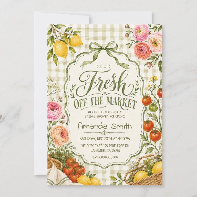 Invitation Frais Sorti du Marché Baby Shower (Devant)