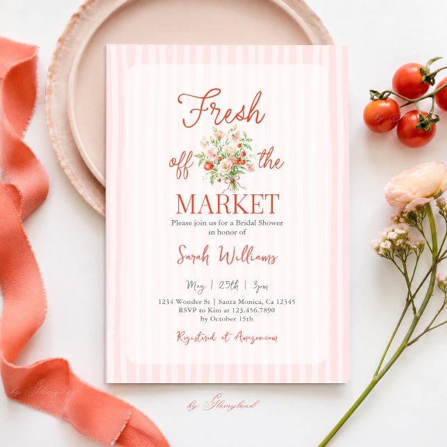 Invitation Frais Sorti du Marché : Cérémonie de Mariage (Créateur téléchargé)