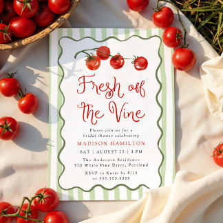Invitation Frais sortis de la vigne, Tomate, Baby Shower de m