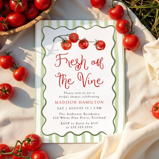 Invitation Frais sortis de la vigne, Tomate, Baby Shower de m (Créateur téléchargé)