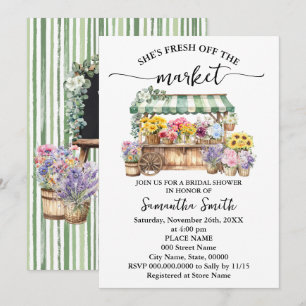 Invitation Frais sortis du marché Fleurs Robe de mariée Show
