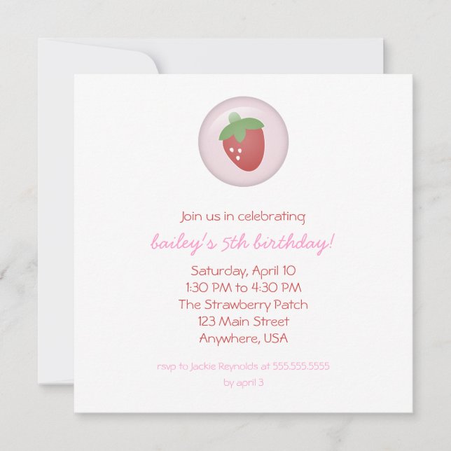 Invitation fraise (Devant)