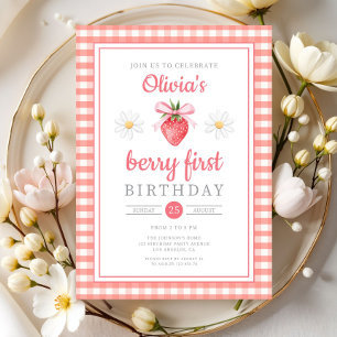 Invitation Fraise 1er Anniversaire Baie Premier Anniversaire