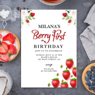 Invitation Fraise 1er anniversaire   Berry First