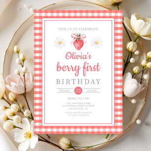 Invitation Fraise 1er anniversaire Berry Premier anniversaire
