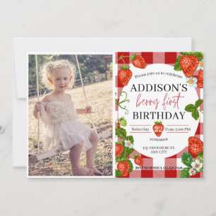 Invitation Fraise 1er anniversaire Berry Sweet