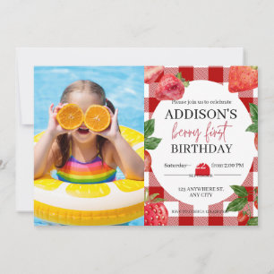 Invitation Fraise 1er anniversaire Berry Sweet