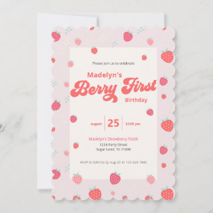 Invitation Fraise 1er anniversaire été