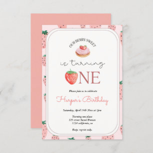 Invitation Fraise 1er Anniversaire Fête Berry 1er