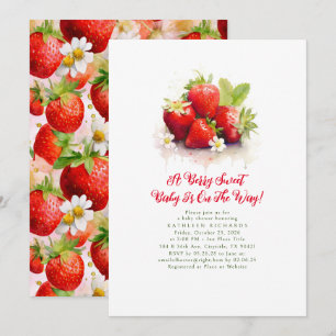 Invitation Fraise A Berry Sweet Baby Girl Baby shower