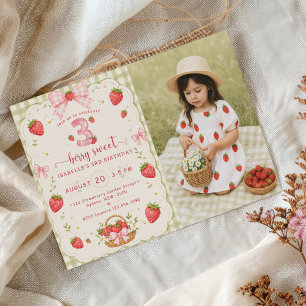 Invitation Fraise Anniversaire Sucré 3ème