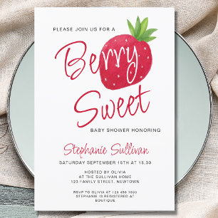 Invitation Fraise Baby shower Berry Sweet