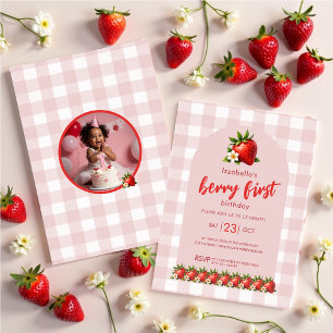 Invitation Fraise Berry Premier anniversaire Photo Anniversai