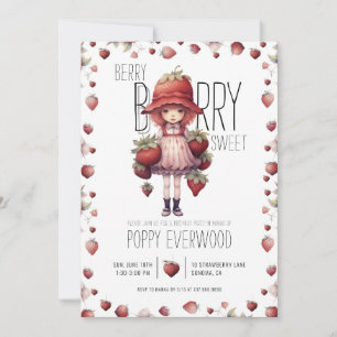 Invitation Fraise Berry Sweet Girl's Birthday Party