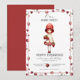 Invitation Fraise Berry Sweet Girl's Birthday Party