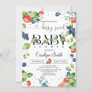 Invitation Fraise bleuet Berry Baby shower doux