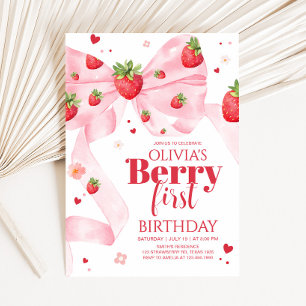 Invitation Fraise Coquette fête d'anniversaire