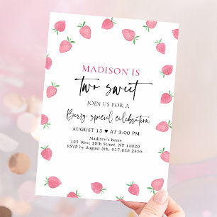 Invitation Fraise deux doux Anniversaire