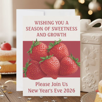 Invitation Fraise du Nouvel An Berry