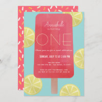 Fraise Lemonade Popsicle Girl 1er anniversaire