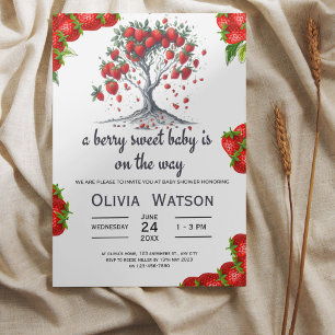 Invitation Fraise mignonne Berry Baby shower doux