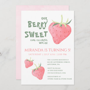 Invitation Fraise NOTRE BERRY SWEET fête d'anniversaire