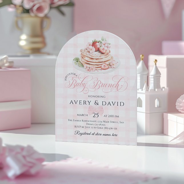 Invitation Fraise Pancake Baby Brunch Baby shower Fille (Créateur téléchargé)