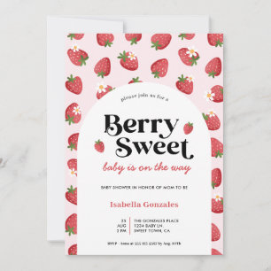 Invitation Fraise pâtisserie Berry rose Douche sucrée