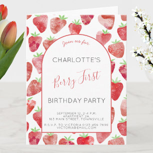 Invitation Fraise Premier anniversaire