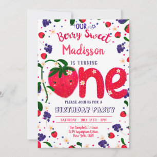 Invitation Fraise PREMIER anniversaire