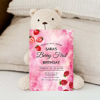 Fraise rose 1er anniversaire BabyGirl