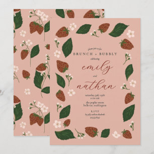 Invitation Fraises Couples Mariage Brunch Douche
