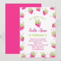 Fraises roses douces de baies mignonnes Anniversai