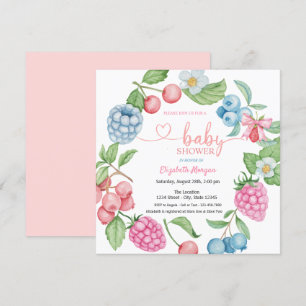 Invitation Framboise de framboise de bleuets Sucrée