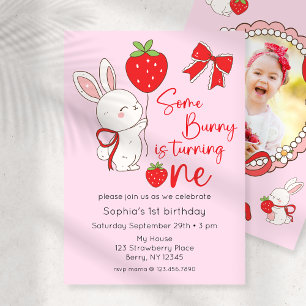 Invitation Framboise de lapin 1er anniversaire Photo
