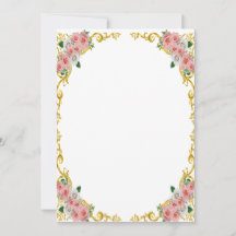 Frame Baroque Rose Blanc Fleur Or