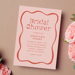 Invitation Frame de combat rétro en Fête des mariées orange