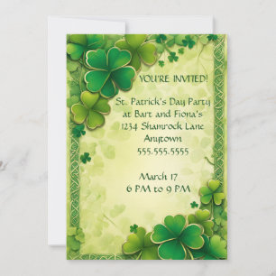 Invitation Frame de noeud shamrock et celtique St. Patrick's
