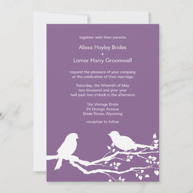 Invitation Français Lilac Spring Motif Mariages personnalisab (Devant)