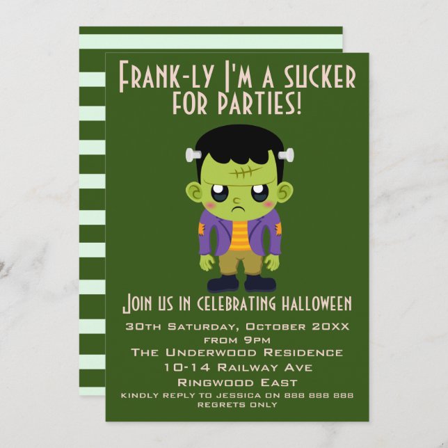 INVITATION FRANCHEMENT JE SUCCESSE POUR LES FÊTES HALLOWEEN (Devant / Derrière)
