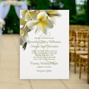 Invitation Frangipani Fleurs Mariage blanc