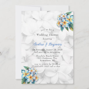 Invitation Frangipani Floral Wedding shower hawaïen