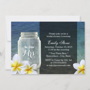 Invitation Frangipani & Mason Jar Beach Fête des mariées à th