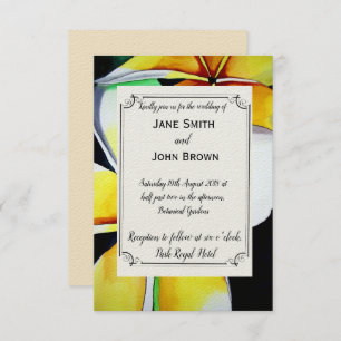 Invitation Frangipani plage mariage aquarelle art tropical