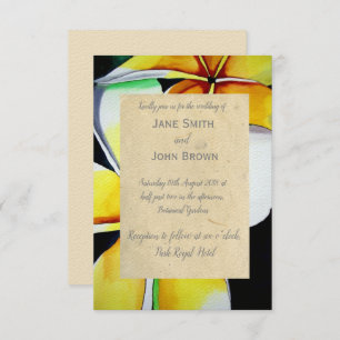 Invitation Frangipani plage mariage aquarelle art tropical