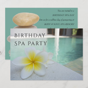 Invitation Frangipani & Pool Journée de Spa pour un Anniversa