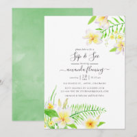 Frangipanier Floral Exotique Aquarelle Sip and See