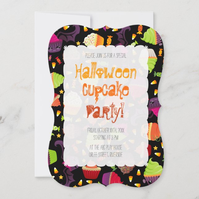 Invitation Frankencake - Cute Halloween Cupcake (Devant)