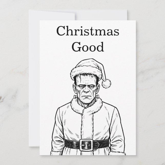 Invitation Frankenstein de Noël bon (Devant)